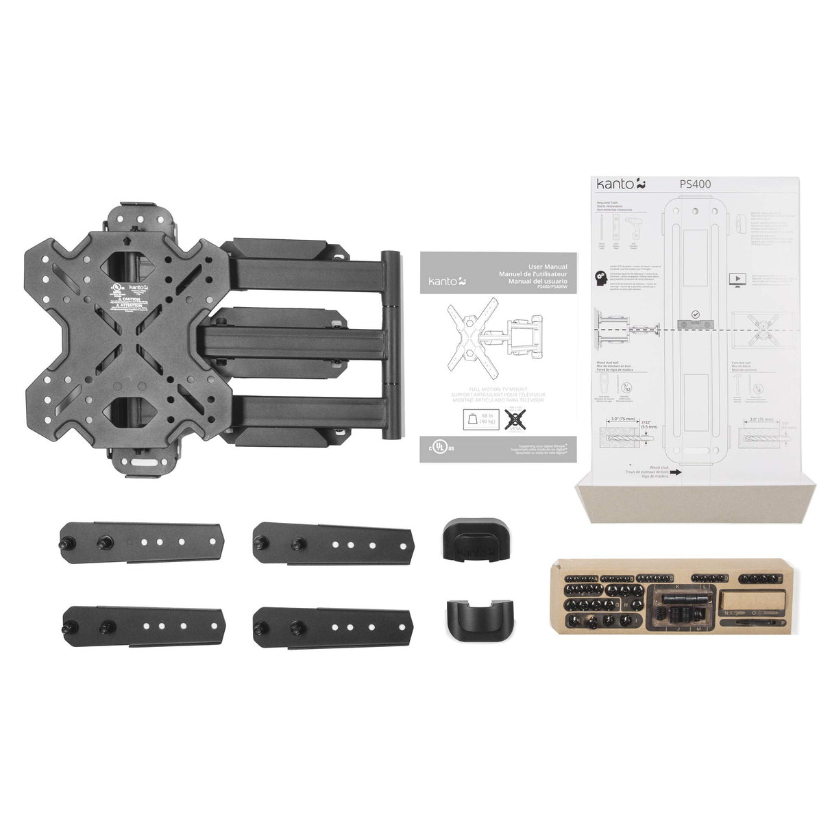 Kanto PS400 Full Motion Mount for 30-inch to 70-inch TVs