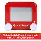 Etch A Sketch Pocket, 76% Recycled Plastic, Original Magic Screen, Sustainably-Minded Kids Travel Toy, Drawing Toys for Boys & Girls Ages 3+