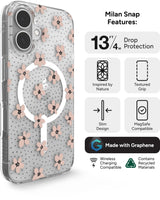 Zagg - Milan Snap Magsafe Case For Apple Iphone 16 - Pink Daisies