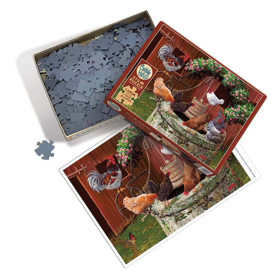 Cobble Hill 275 Piece Easy-Handling Puzzle - The Chickens are Well - Sample Poster Included