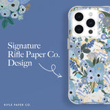 IPHONE 15 PRO RIFLE PAPER CO. CASE WITH MAGSAFE - GARDEN PARTY BLUE