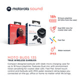 Motorola - Motobuds 135 In Ear True Wireless Bluetooth Earbuds - Black