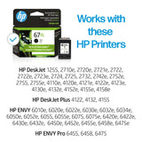 HP 67XL Black High-yield Ink Cartridge | Works with HP DeskJet 1255, 2700, 4100 Series, HP ENVY 6000, 6400 Series