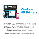 HP 67 Tri-color Ink Cartridge | Works with HP DeskJet 1255, 2700, 4100 Series, HP ENVY 6000, 6400 Series