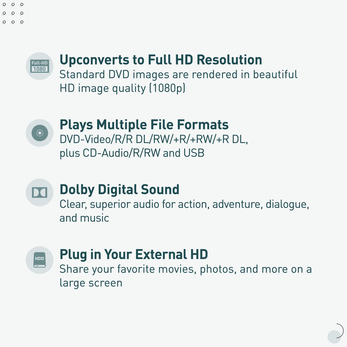 Panasonic DVD Player with Dolby Digital Sound, 1080p HD Upscaling for DVDs, HDMI and USB Connections - DVD-S700 (Black)