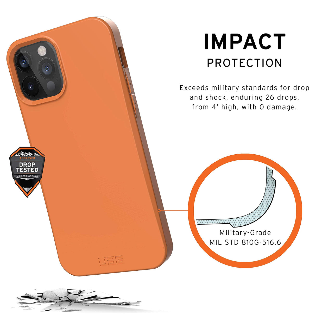 APPLE IPHONE 12/12 PRO URBAN ARMOR GEAR BIODEGRADABLE OUTBACK CASE (UAG)- ORANGE