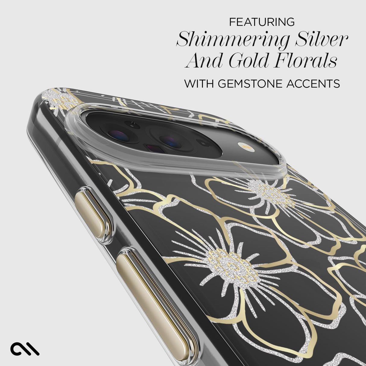 Case-mate - Floral Gems Case For Google Pixel 9 / Pixel 9 Pro - Gold