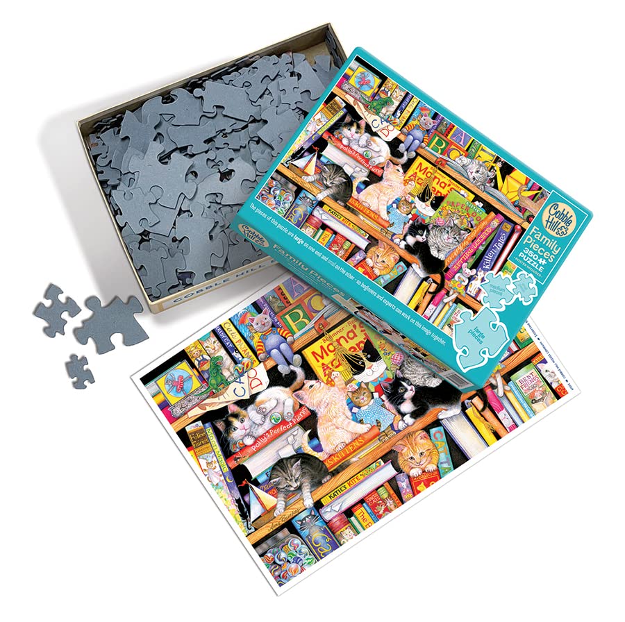 Cobble Hill Family Piece's 350 Puzzle - Storytime Kittens - Sample Poster Included