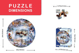 Springbok Winter Wonderland 500 Piece Round Jigsaw Puzzle for Adults and Kids Features a Circle of Illustrations Featuring The Best of Christmas Imagery