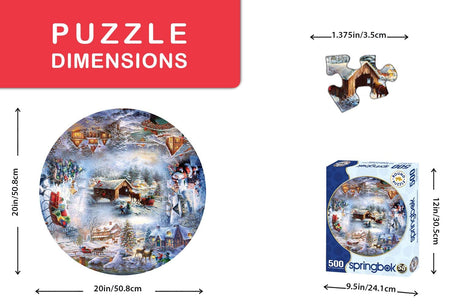 Springbok Winter Wonderland 500 Piece Round Jigsaw Puzzle - image 3