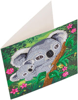 Crystal Art Diamond Painting Card Kit - Koala Hugs- Create Your Own 7"x7" Card Kit - for Ages 8 and up