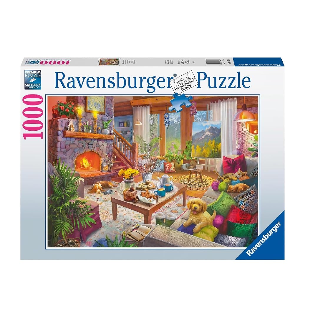 Ravensburger Cozy Cabin 1000-Piece Jigsaw Puzzle | Stress-Reducing Activity | Unique Softclick Technology | Perfect Family Fun | FSC Certified