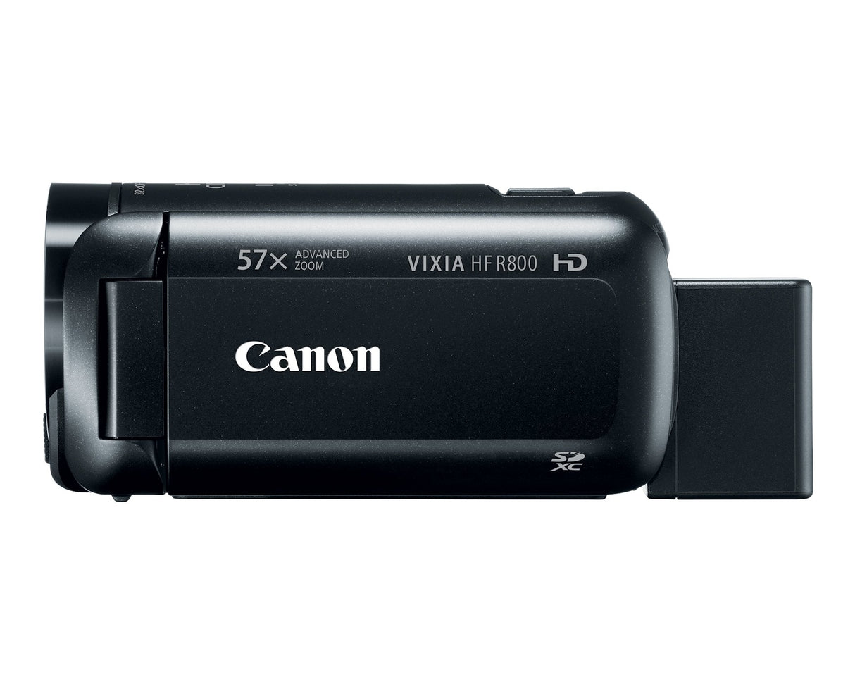 Used Canon VIXIA HF R800 Portable Video Camera Camcorder with Audio Input(Microphone), 3.0-Inch Touch Panel LCD, Digic DV 4 Image Processor, 57x Advanced Zoom, and Full HD CMOS Sensor, Black