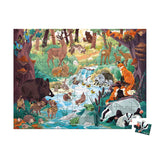 Janod World Wildlife Fund - 81-Piece Animal Footprints Seek and Find Puzzle - Ages 5+