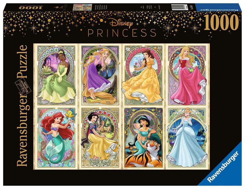 Ravensburger Disney Art Nouveau Princesses 1000-Piece Puzzle - Unique and Engaging Jigsaw | Softclick Technology Ideal Gift for Puzzle Enthusiasts and Disney Fans