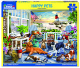 White Mountain Puzzles - Happy Pets - 500 Piece Jigsaw Puzzle