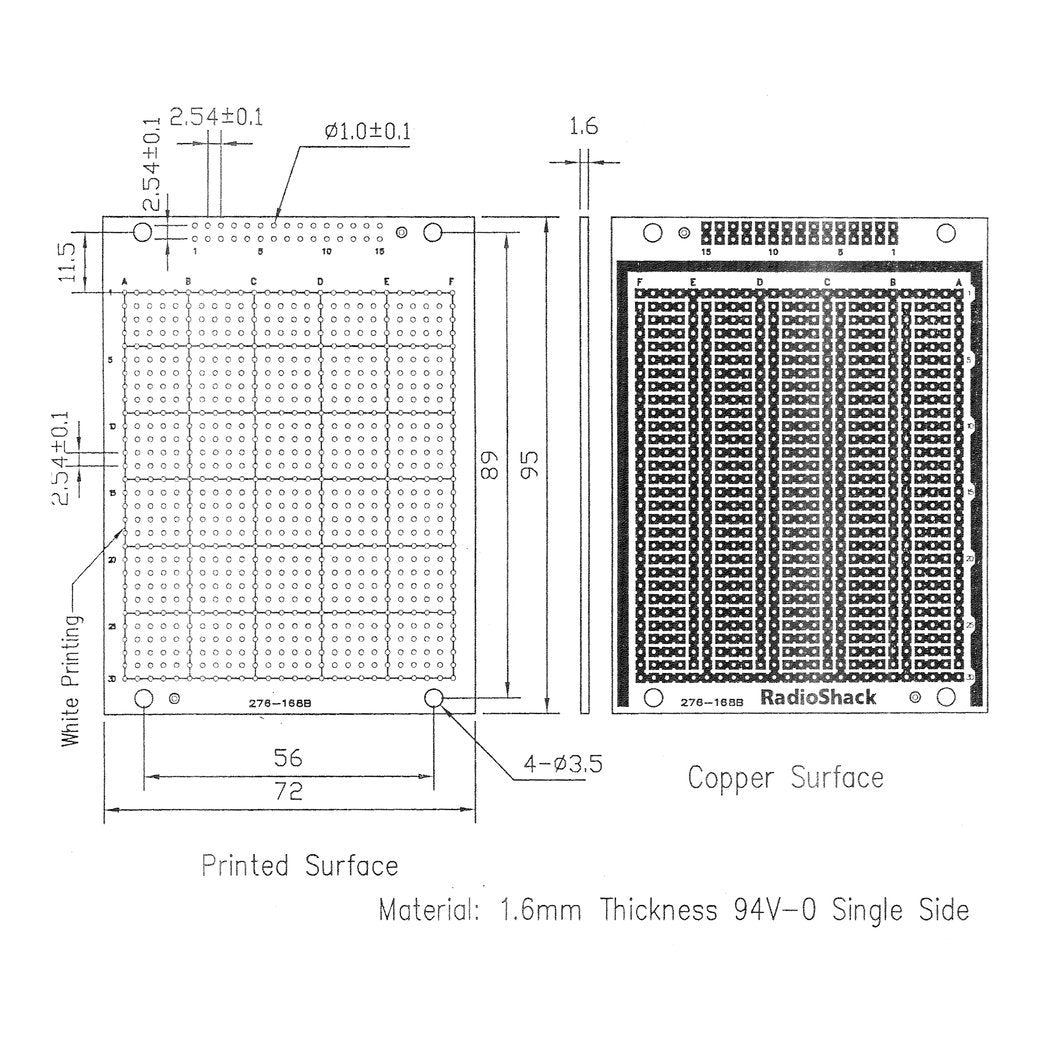 GENERAL-PURPOSE PROTOTYPING BOARD - 780 HOLES