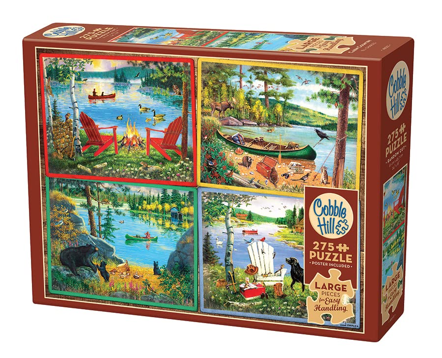 Cobble Hill 275 Piece Easy-Handling Puzzle - Cabin Country - Sample Poster Included