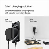 Belkin - Boostcharge Hybrid Wall Charger And Power Bank 5,000 Mah - Black