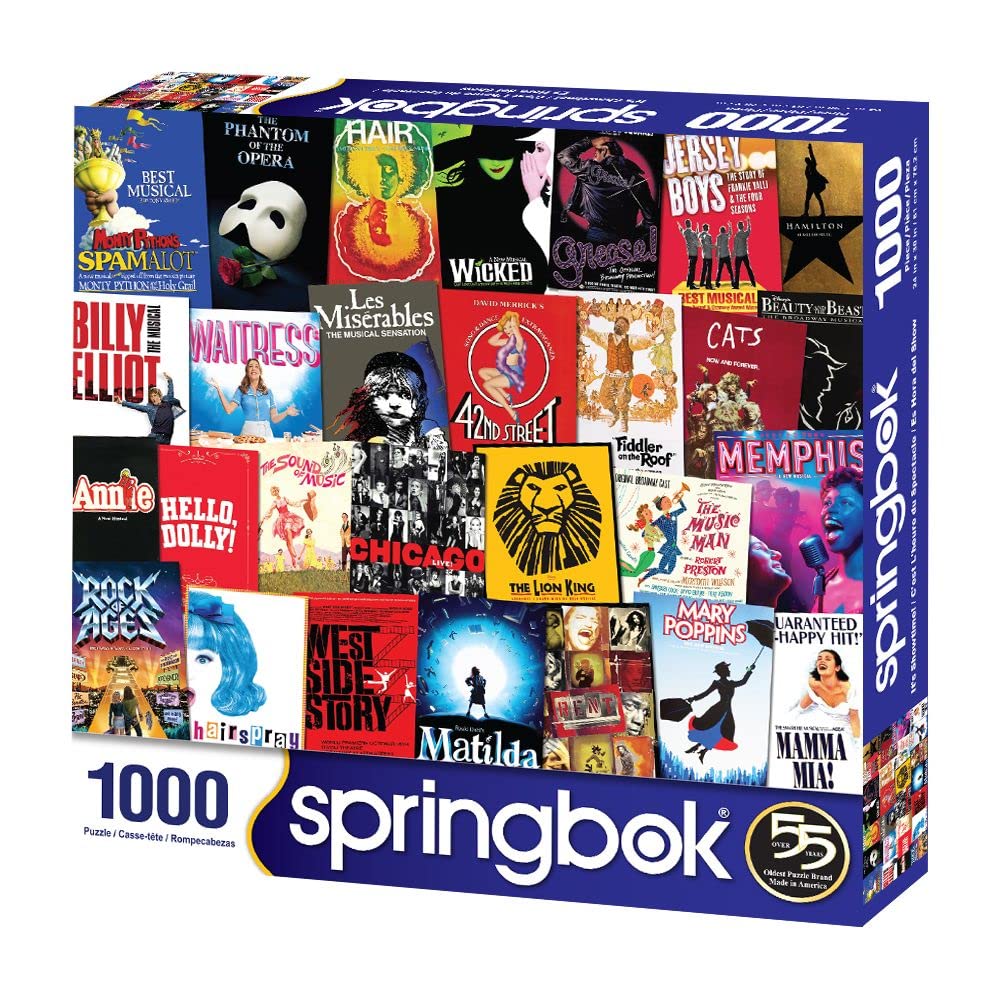 Springbok - It's Showtime - 1000 Piece Jigsaw Puzzle Collage of Broadway playlists