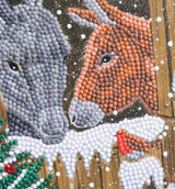 Craft Buddy - Crystal Art - Winter Donkeys - Crystal Art Card 18X18CM