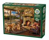 Cobble Hill 1000 Piece Puzzle - Lakeside Cabin - Sample Poster Included