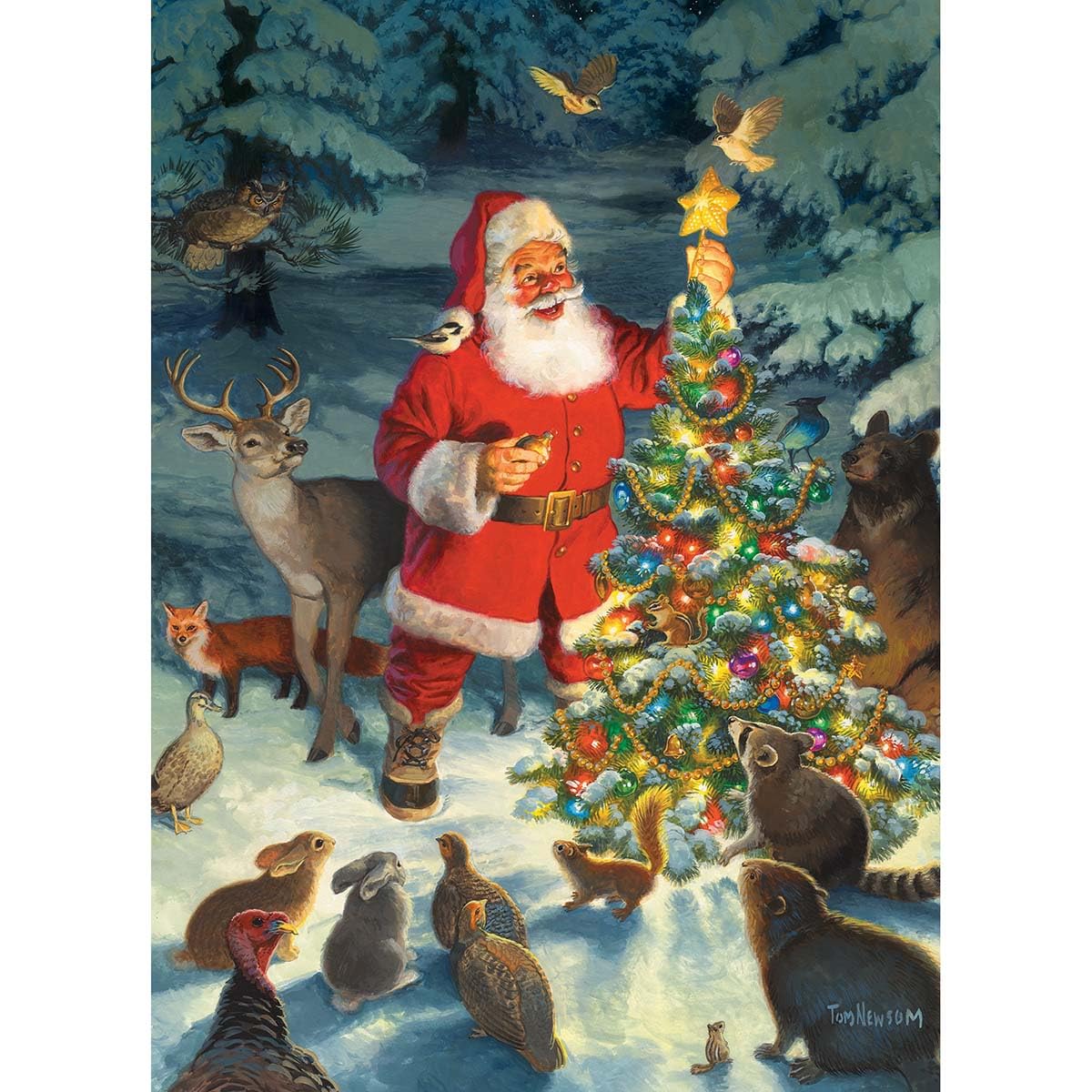 Cobble Hill 1000 Piece Puzzle - Santa's Tree - Sample Poster Included