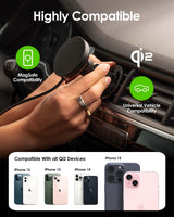 Mophie - Snap Plus Wireless Charging Car Vent Mount With Qi2 - Black