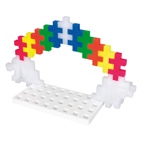 PLUS PLUS Big - Baseplate Duo, Green & White - Base Accessory for Building and displaying Creations, Construction Building Stem/Steam Toy for Toddlers and Preschool