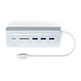 Satechi - Usb C Aluminum Usb 3.0 Hub And Card Reader - Silver