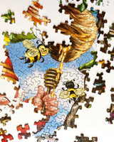 Springbok's 500 Piece Jigsaw Puzzle Gnome Worries Bee Happy - Made in USA