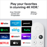 Google Chromecast with Google TV (4K)- Streaming Stick Entertainment with Voice Search - Watch Movies, Shows, and Live TV in 4K HDR - Snow