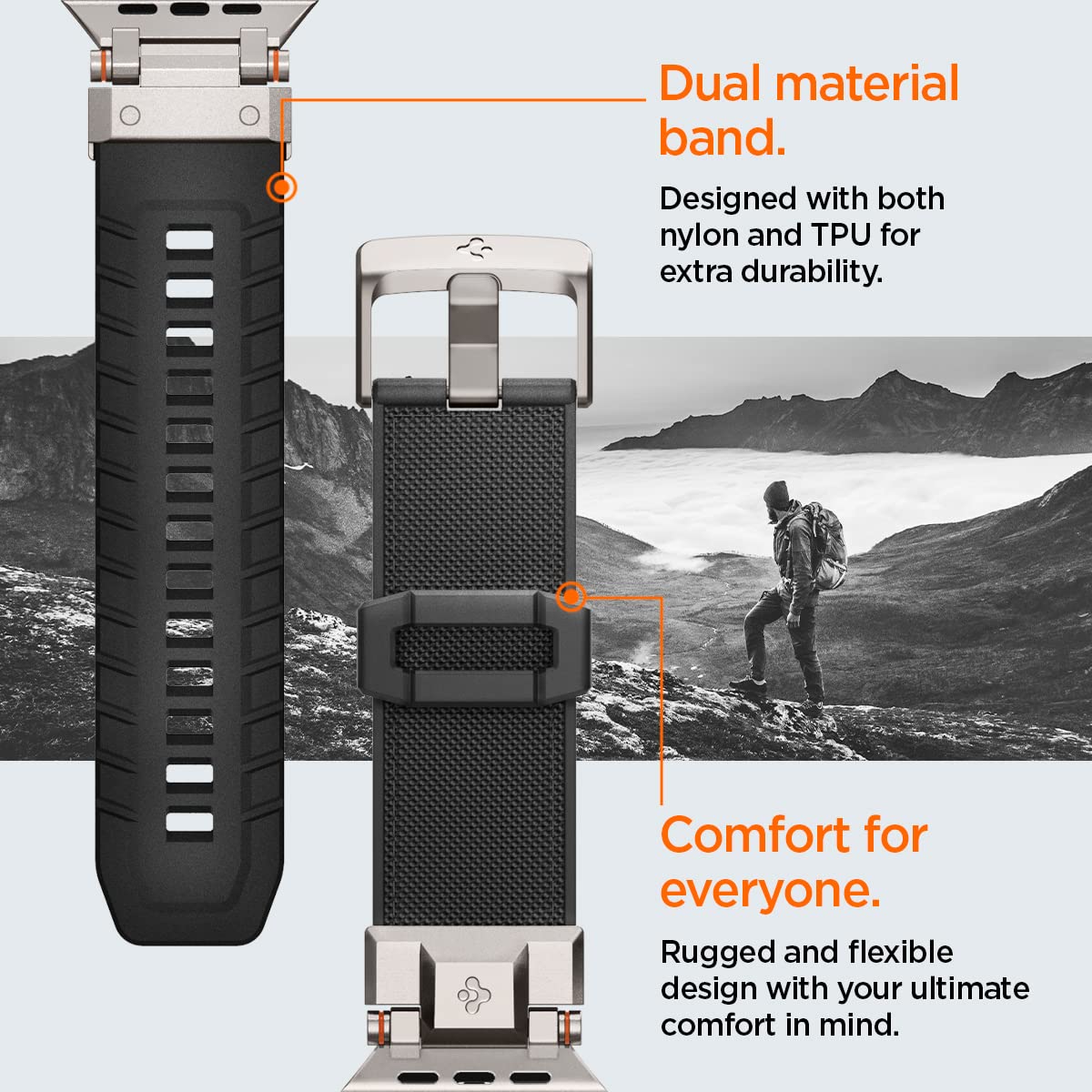 Spigen - Durapro Armor Watch Band For Apple Watch 49mm / 45mm / 44mm / 42mm - Black