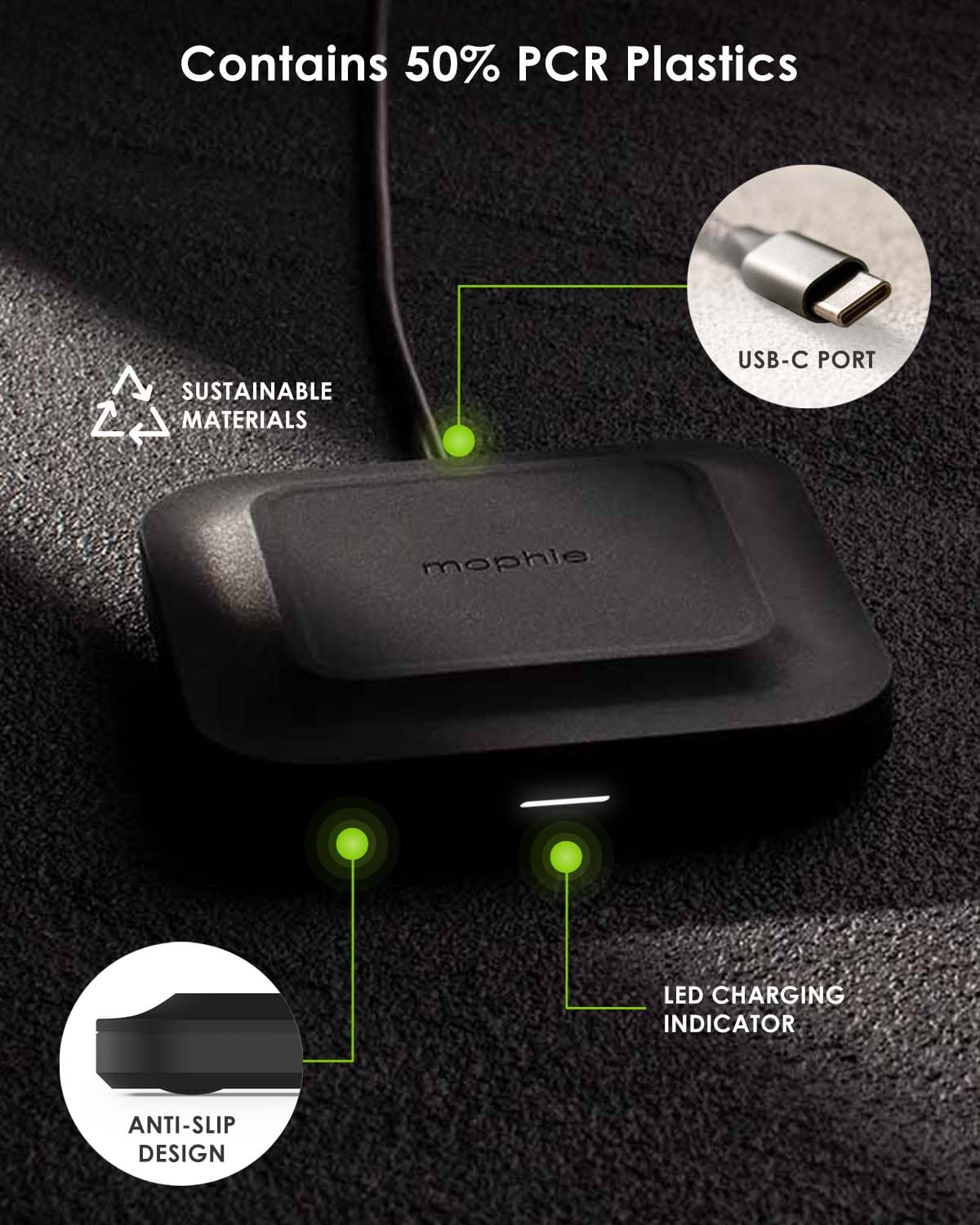 Mophie - Universal Wireless Charging Pad 15w - Black