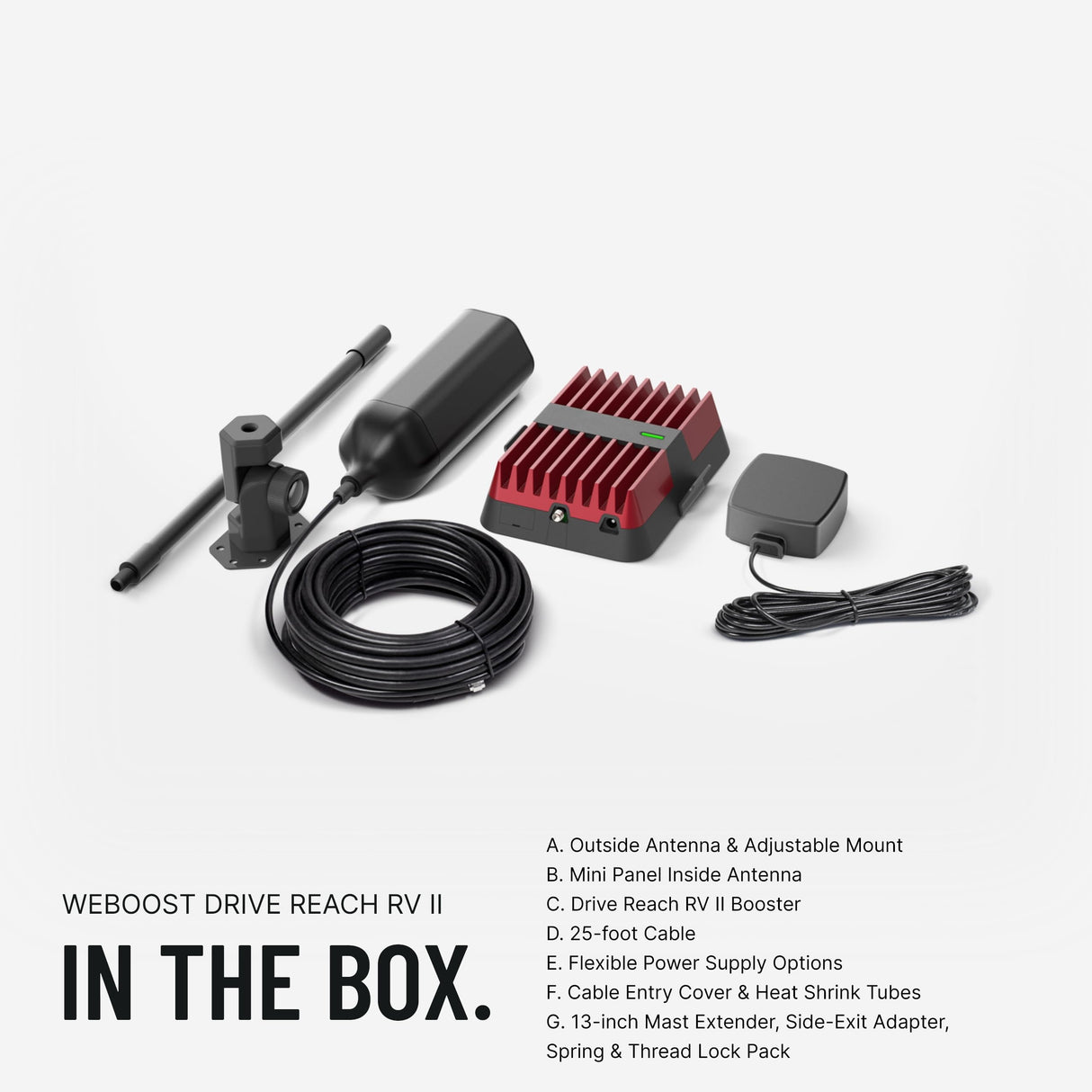 Weboost - Drive Reach Rv Ii Cell Phone Booster - Black And Red