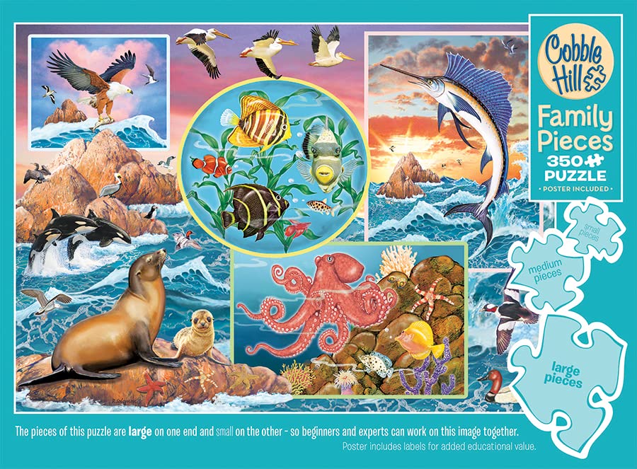 Cobble Hill Family Piece's 350 Puzzle - Ocean Magic - Sample Poster Included