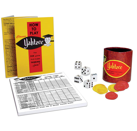 Winning Moves Classic Yahtzee with Retro Artwork, an Exciting Game of Skill and Chance with Original Components Games USA, for Ages 8 and Up, 2 or More Players (1167)