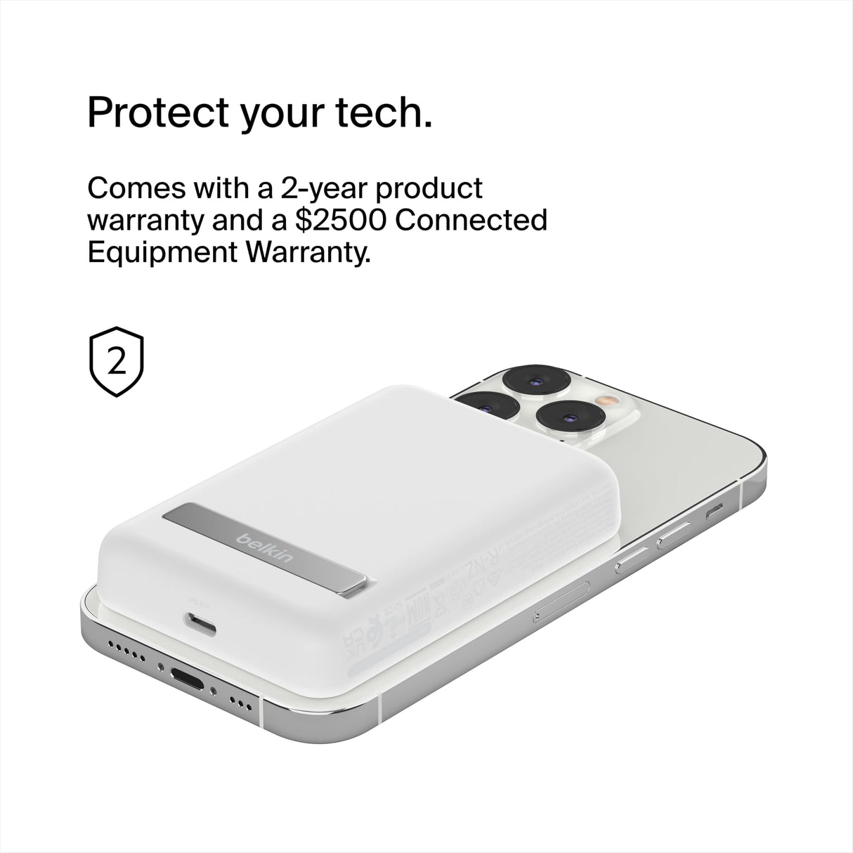 Belkin - Magnetic Wireless Power Bank 5,000 Mah - White