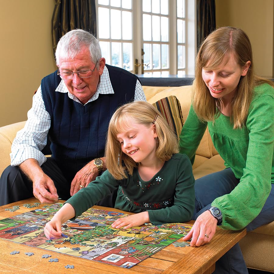 Cobble Hill Family Piece's 350 Puzzle - Catching Santa - Sample Poster Included