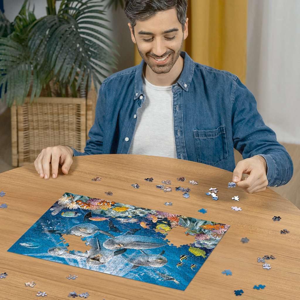 Ravensburger Dolphins 500 Piece Jigsaw Puzzle for Adults - 12000200 - Handcrafted Tooling, Made in Germany, Every Piece Fits Together Perfectly