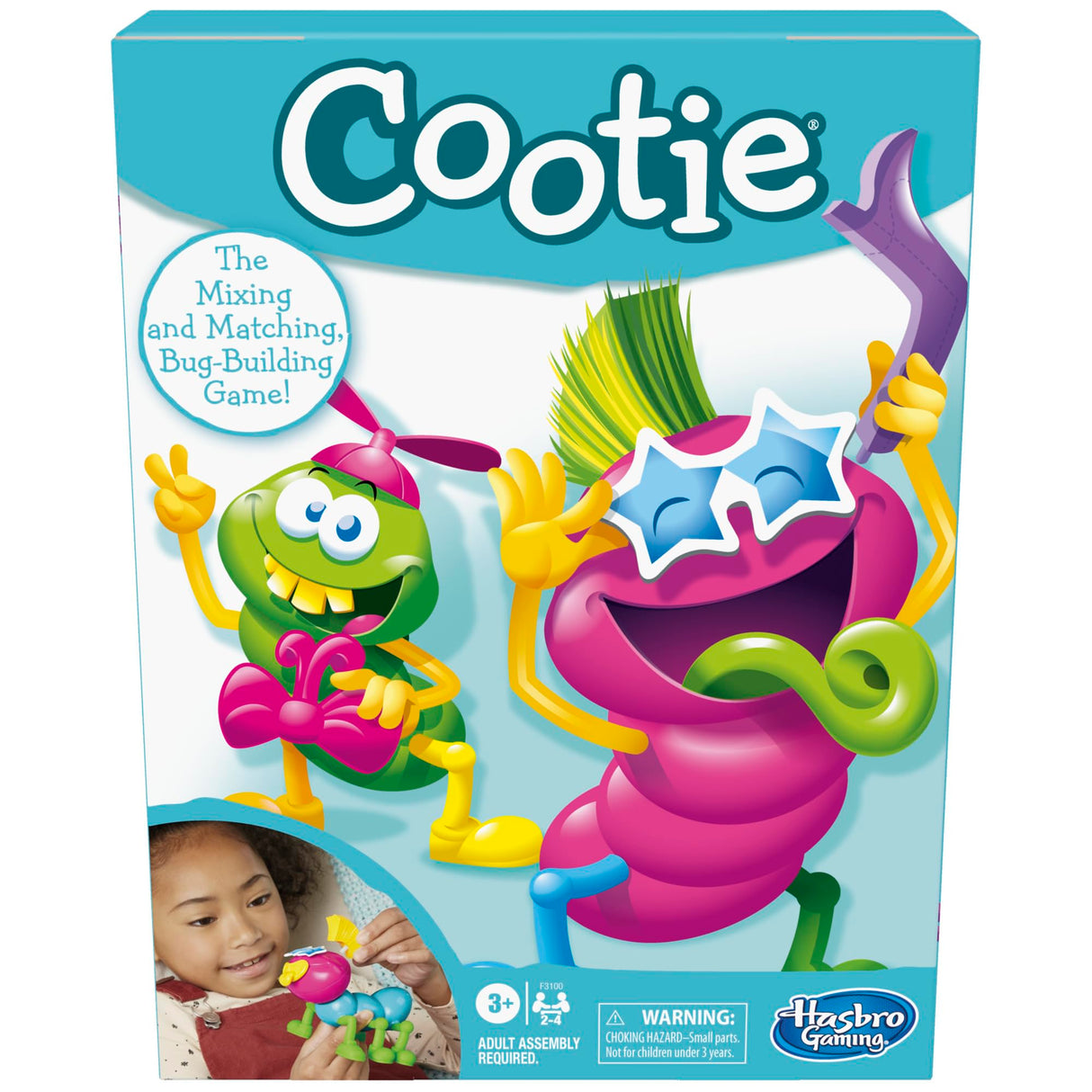 Hasbro Gaming Cootie Mixing and Matching Bug-Building Game | 2-4 Players | Easy Preschool Board Games | Back to School Gifts for Kids | Ages 3+