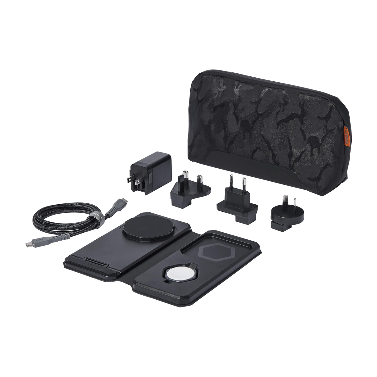 Urban Armor Gear (uag) - 3 In 1 Traveland Desktop Magneticcharger - Black And Grey