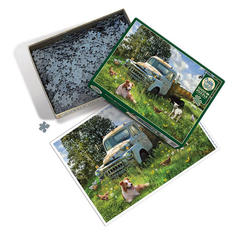 Cobble Hill 1000 Piece Puzzle - Sheep Field - Sample Poster Included