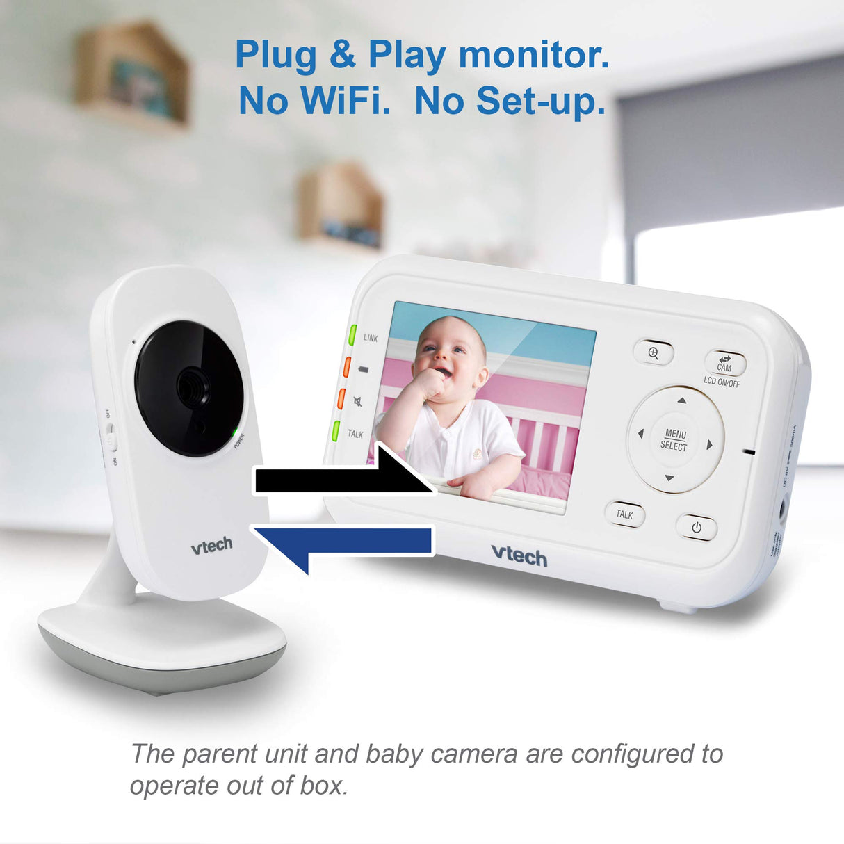 VTech VM3252 Baby Monitor, 2.8” Screen