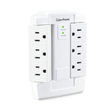 CyberPower CSB600WS Surge Protector, 900J/125V, 6 Swivel Outlets, Wall Tap, White, UL Listed