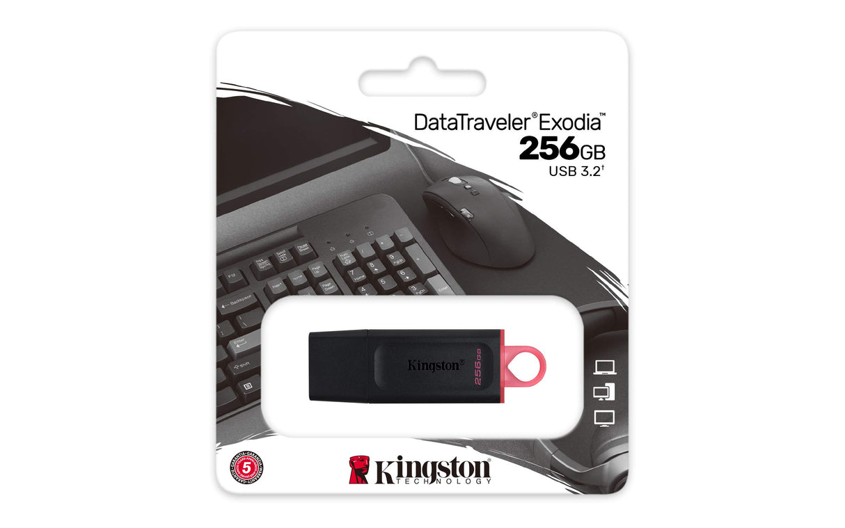 Kingston - Datatraveler Exodia Usb 3.2 Gen1 Flash Drive 256gb - Black And Pink