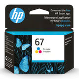 HP 67 Tri-color Ink Cartridge | Works with HP DeskJet 1255, 2700, 4100 Series, HP ENVY 6000, 6400 Series