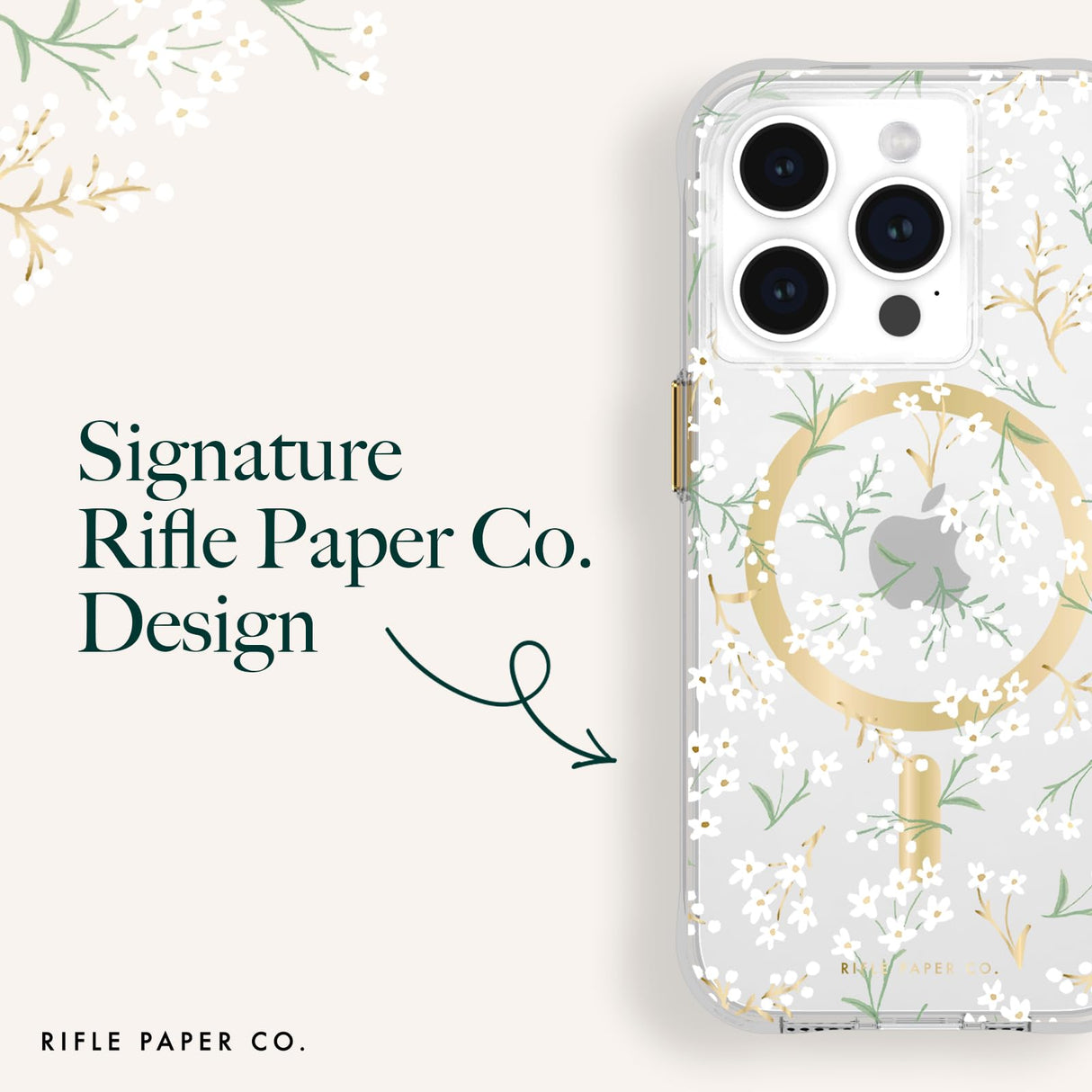 Rifle Paper Co - Magsafe Case For Apple Iphone 15 Pro - Petite Fleurs