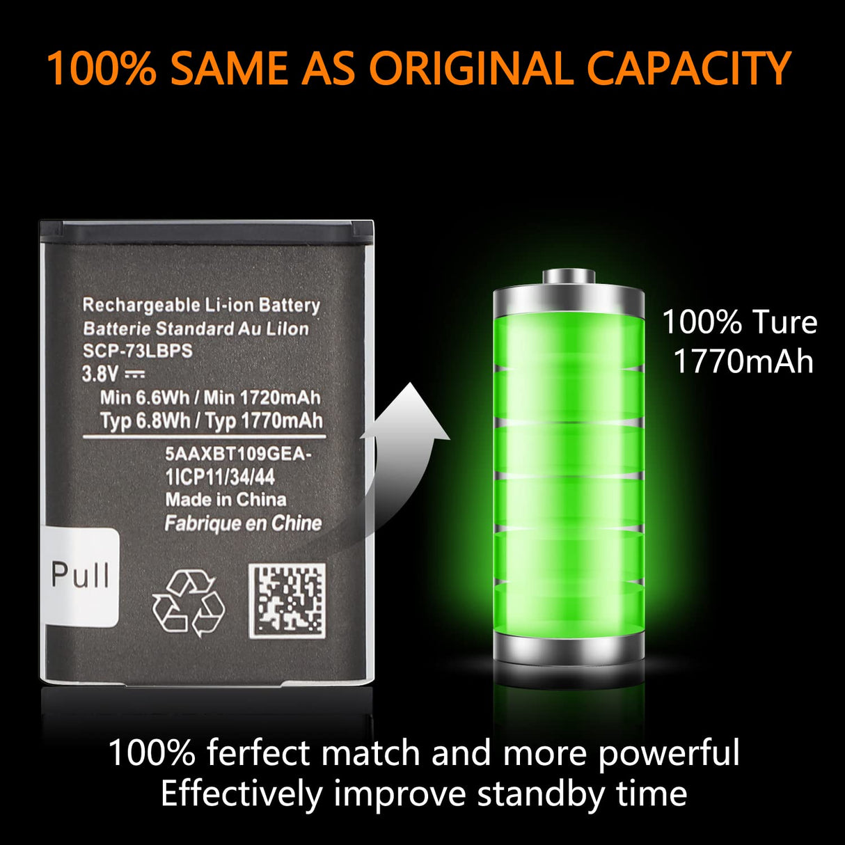 SCP-73LBPS Battery (2024 New Upgraded) Replacement for Kyocera DuraXV Extreme E4810 Verizon Flip Phone SCP73LBPS Battery