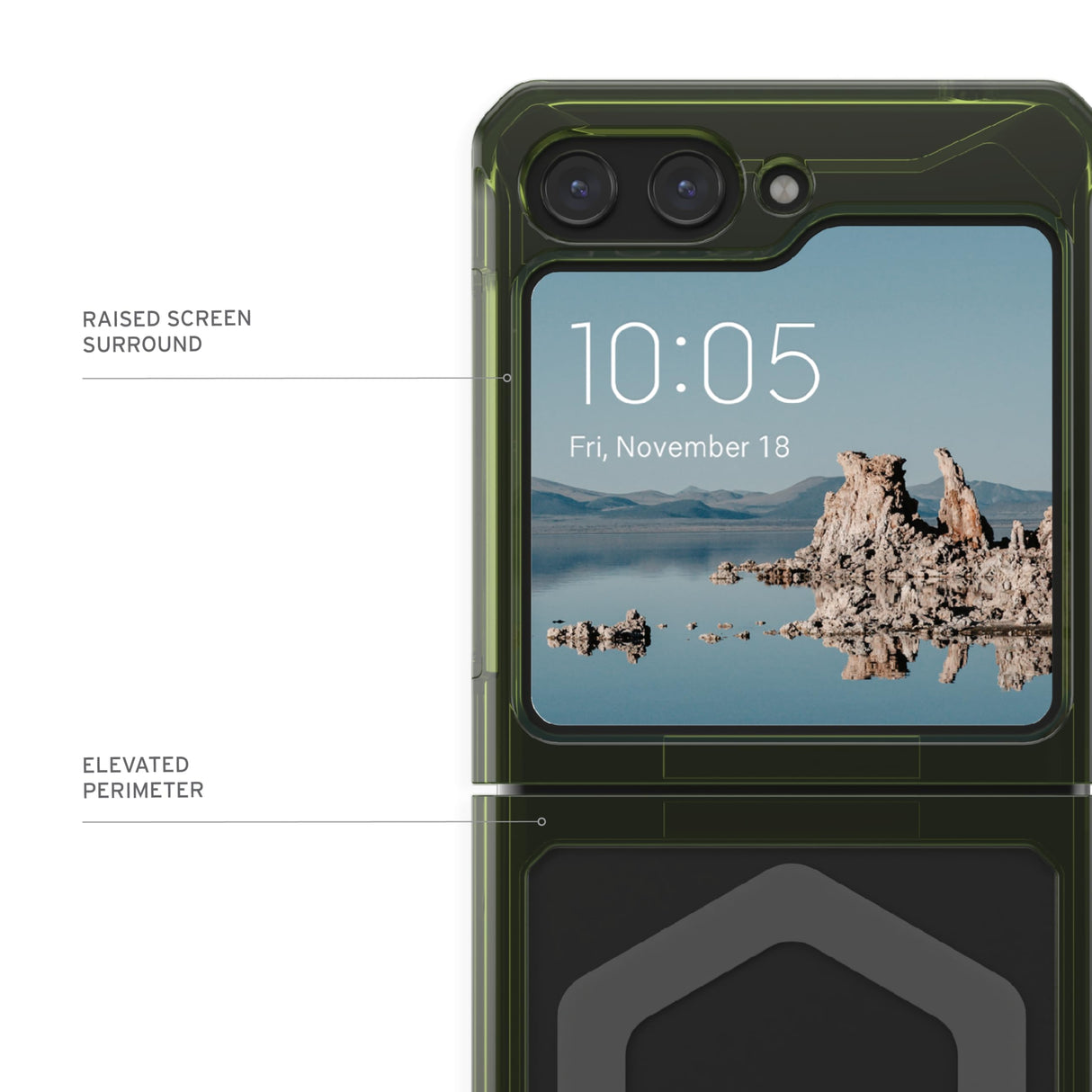 Urban Armor Gear (uag) - Plyo Pro Case For Samsung Galaxy Z Flip5 - Olive And Space Grey